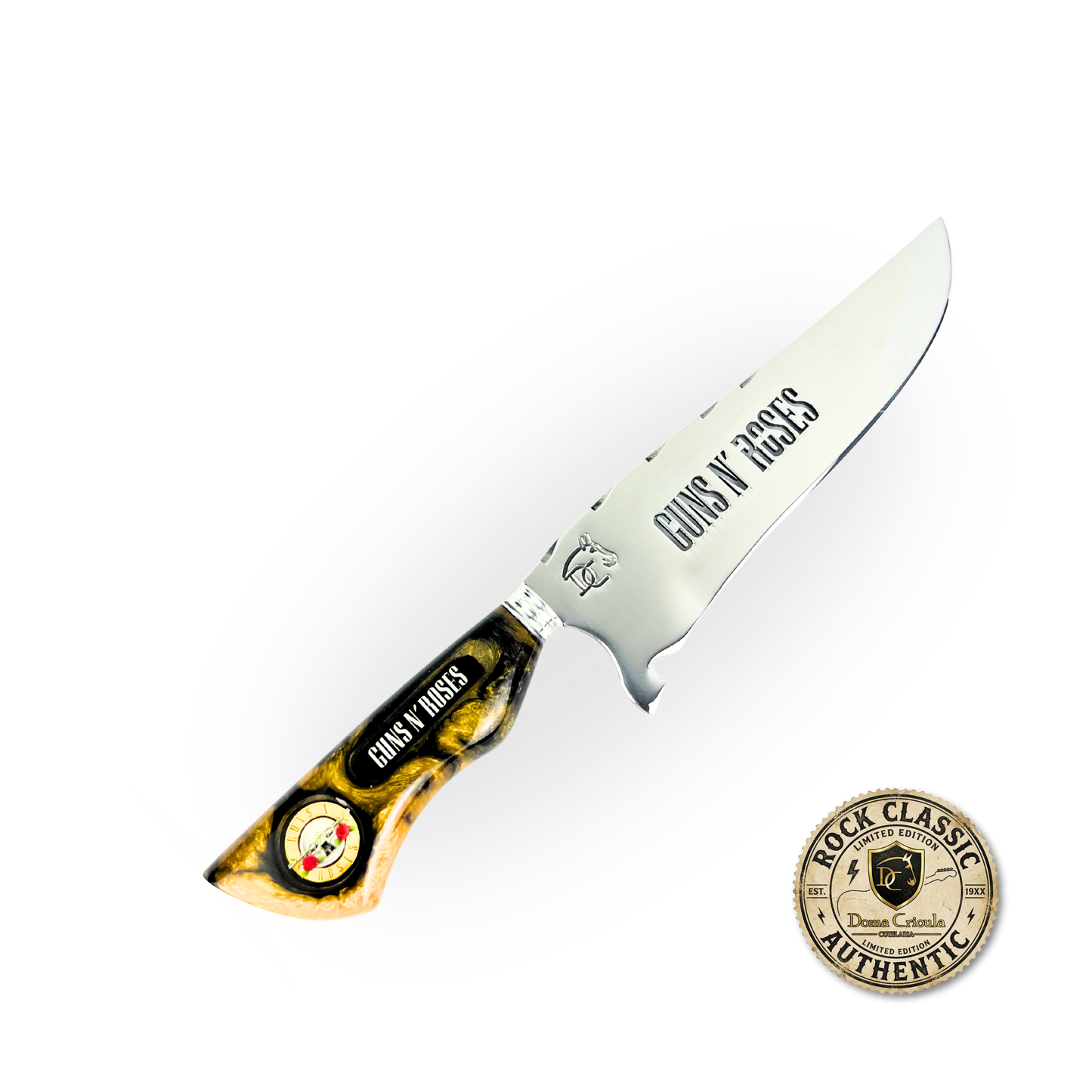 Kit Guns N' Roses - Faca 8" + Tábua Personalizada