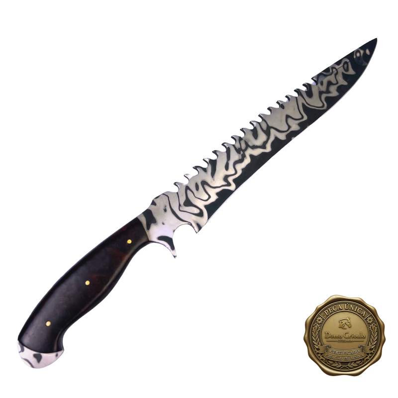 Faca San Mai Forjada à Mão 13 Polegadas - Cabo Full Tang Resina - 100% Artesanal