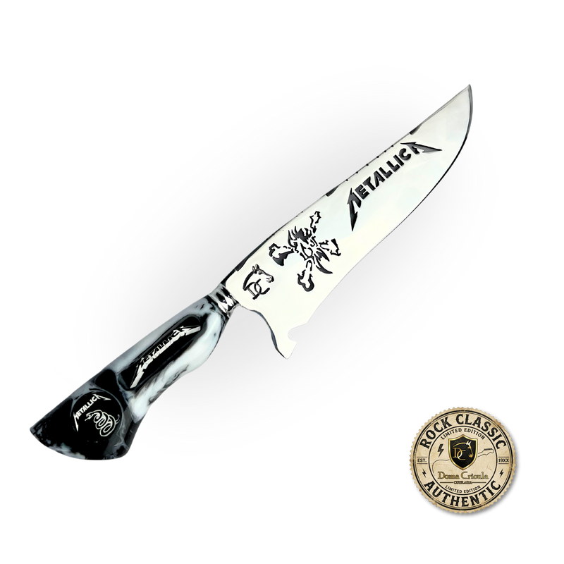 Faca Metallica 8 Polegadas - Cabo Resina Personalizado - Edição Limitada Heavy Metal