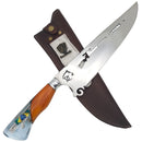 Faca Artesanal para Churrasco 10" Bandeira do Brasil - Cutelaria Gaúcha Patriótica