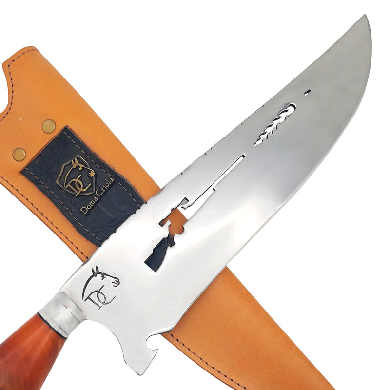 Faca Artesanal para Churrasco 10" Cabo Decorativo - Cutelaria Gaúcha Aço Inox Premium