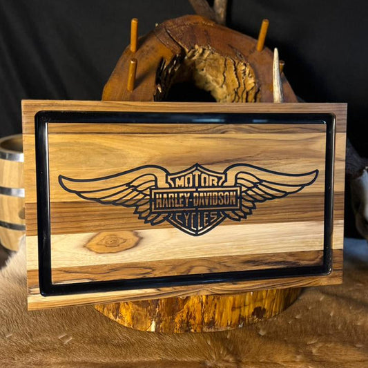 Tábua de Madeira Personalizada Harley-Davidson - 45,5cm x 27cm