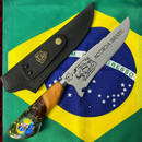 Faca Nikolas Ferreira 8" - Cabo Madeira e Resina - Acorda Brasil - Edição Especial
