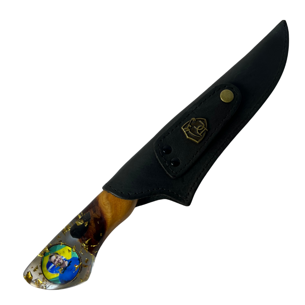Faca Nikolas Ferreira 8" - Cabo Madeira e Resina - Acorda Brasil - Edição Especial