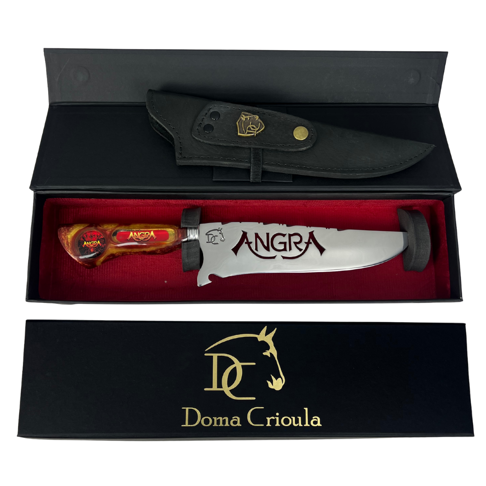 Faca Angra 8" - Cabo Resina Personalizado - Power Metal Brasileiro - Edição Especial