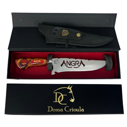 Faca Angra 8" - Cabo Resina Personalizado - Power Metal Brasileiro - Edição Especial
