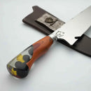 Faca de Churrasco Artesanal 10" Aço Inox - Cabo Madeira e Resina Modelo Trator