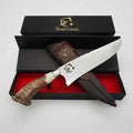 Faca de Churrasco Artesanal 8" Aço Inox 3mm - Cabo Chifre de Cervo Natural