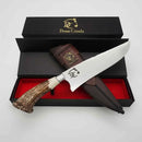 Faca de Churrasco Artesanal 8" Aço Inox 3mm - Cabo Chifre de Cervo Natural