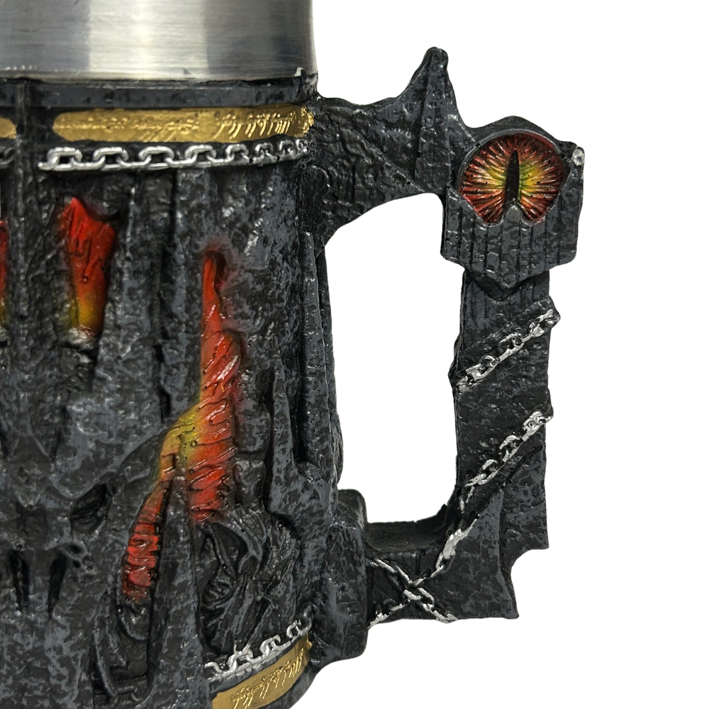 Caneca Senhor dos Anéis - Olho de Sauron 3D - Interior Aço Inox - Medieval
