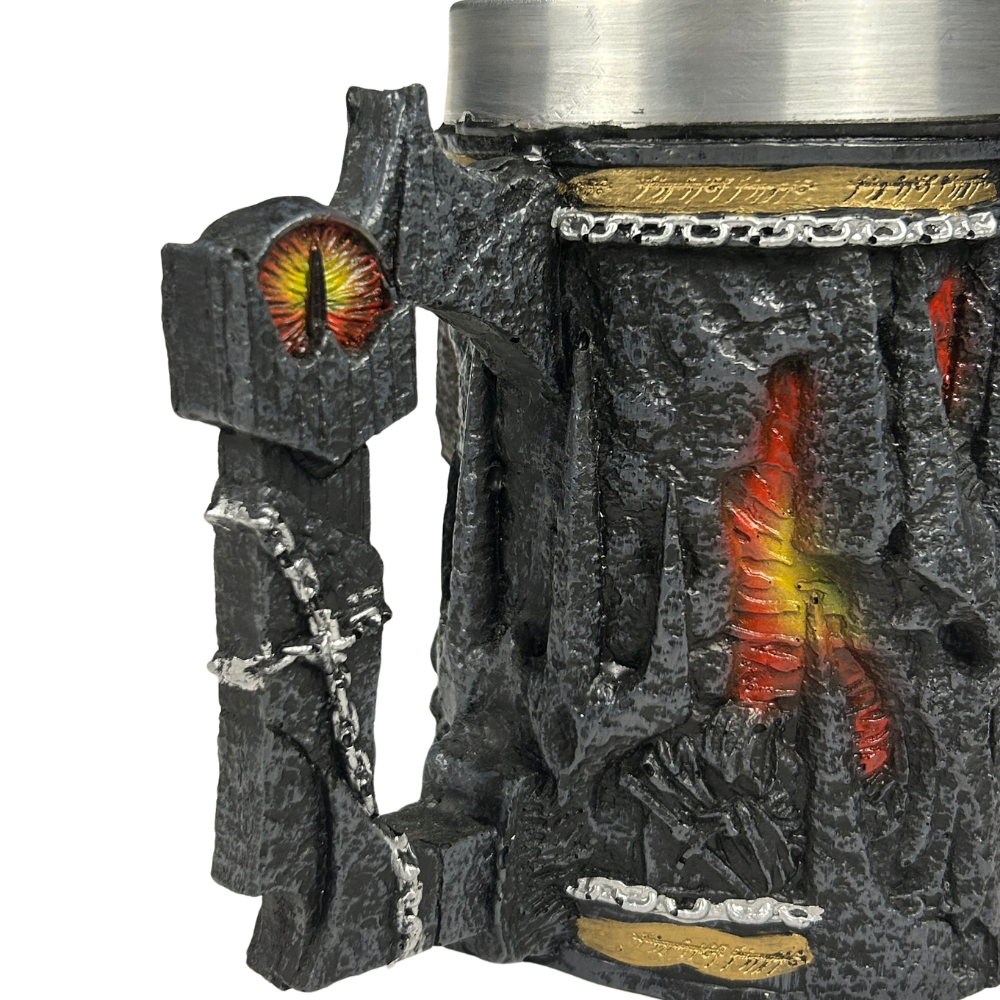 Caneca Senhor dos Anéis - Olho de Sauron 3D - Interior Aço Inox - Medieval