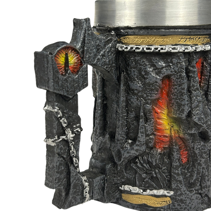 Caneca Senhor dos Anéis - Olho de Sauron 3D - Interior Aço Inox - Medieval