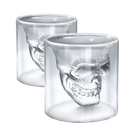 Copo Whisky Caveira Vidro Duplo - 2 Peças - 75ml - Design 3D