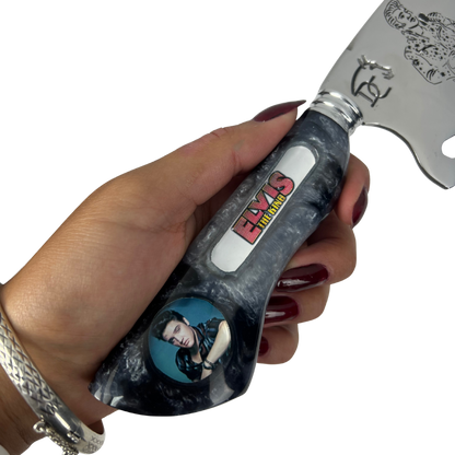 Faca Elvis Presley 8" - Cabo Resina Personalizado - Edição Especial Rock