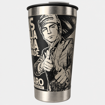 Copo Térmico 475ml Bolsonaro – lateral com arte de positivo