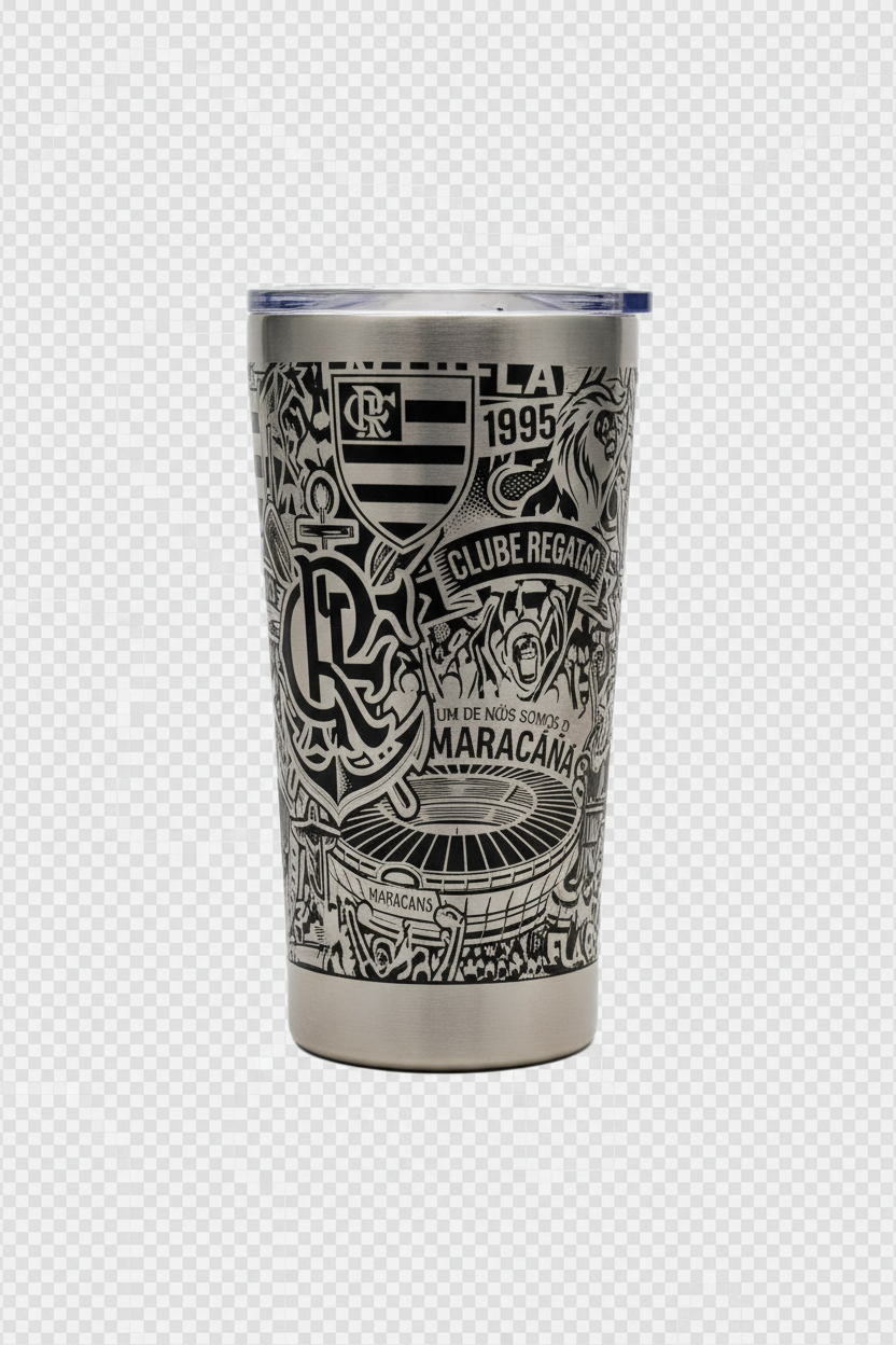 Kit Flamengo - Faca 10" + Copo Térmico - Gravação a Laser 360°