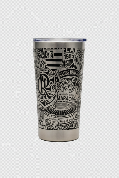 Kit Flamengo - Faca 10" + Copo Térmico - Gravação a Laser 360°