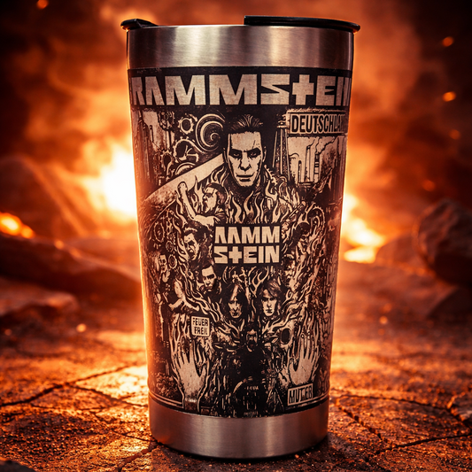 Copo Térmico Rammstein - Gravação a Laser 360° - 475ml