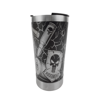 Copo Térmico Justiceiro – frente com símbolo The Punisher