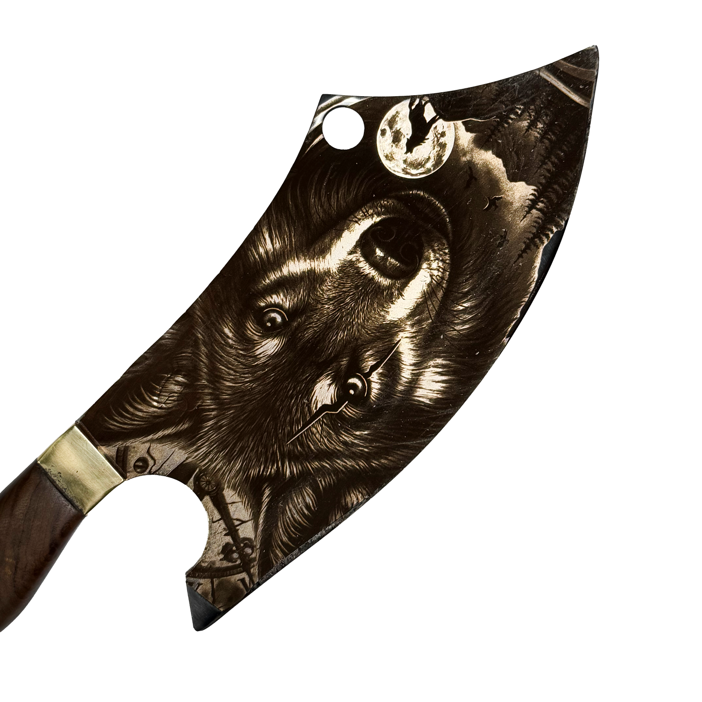 Cutelo Artesanal Lobo – Lâmina 9" Gravação Laser Alto Padrão