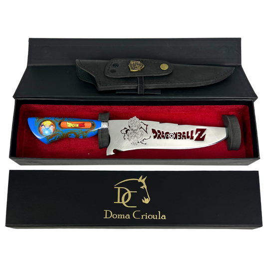 Faca Dragon Ball Z 8" - Cabo Resina Personalizado - Goku Super Saiyajin - Edição Especial