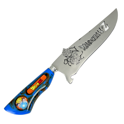 Faca Dragon Ball Z 8" - Cabo Resina Personalizado - Goku Super Saiyajin - Edição Especial