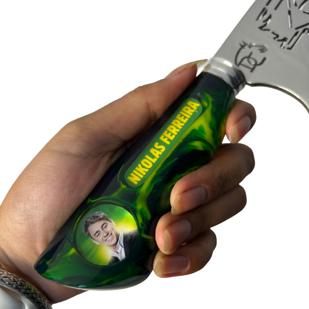 Faca Nikolas Ferreira 10" - Cabo Resina Personalizado - Acorda Brasil - Edição Especial