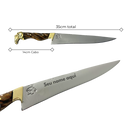 Faca Campeira Artesanal 9 Polegadas - Cabo Madeira Full Tang - Guarda e Pomo em Latão