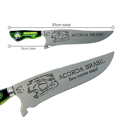 Faca Nikolas Ferreira 10" - Cabo Resina Personalizado - Acorda Brasil - Edição Especial