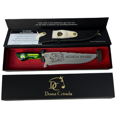 Faca Nikolas Ferreira 10" - Cabo Resina Personalizado - Acorda Brasil - Edição Especial