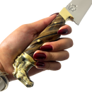 Faca Campeira Artesanal 9 Polegadas - Cabo Madeira Full Tang - Guarda e Pomo em Latão