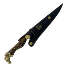 Faca Campeira Artesanal 9 Polegadas - Cabo Madeira Full Tang - Guarda e Pomo em Latão