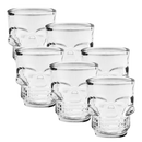 Kit 6 Mini Copos Dose Caveira de Vidro - 50ml - Shot Glass