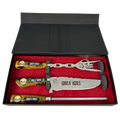 Kit Churrasco Faca, Garfo e Chaira 8" Guns N' Roses - Cabo Resina Personalizado