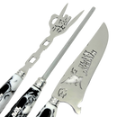 Kit Faca, Garfo e Chaira 8" Black Sabbath - Cabo Resina Personalizado