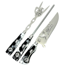 Kit Faca, Garfo e Chaira 8" Black Sabbath - Cabo Resina Personalizado