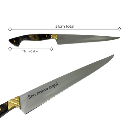 Faca Fileteira Aço Inox 420C 7 Polegadas - Cabo Full Tang -  Casco de Cavalo