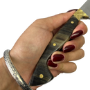 Faca Artesanal 7" Full Tang - Cabo Casco de Cavalo - Aço Inox 420C