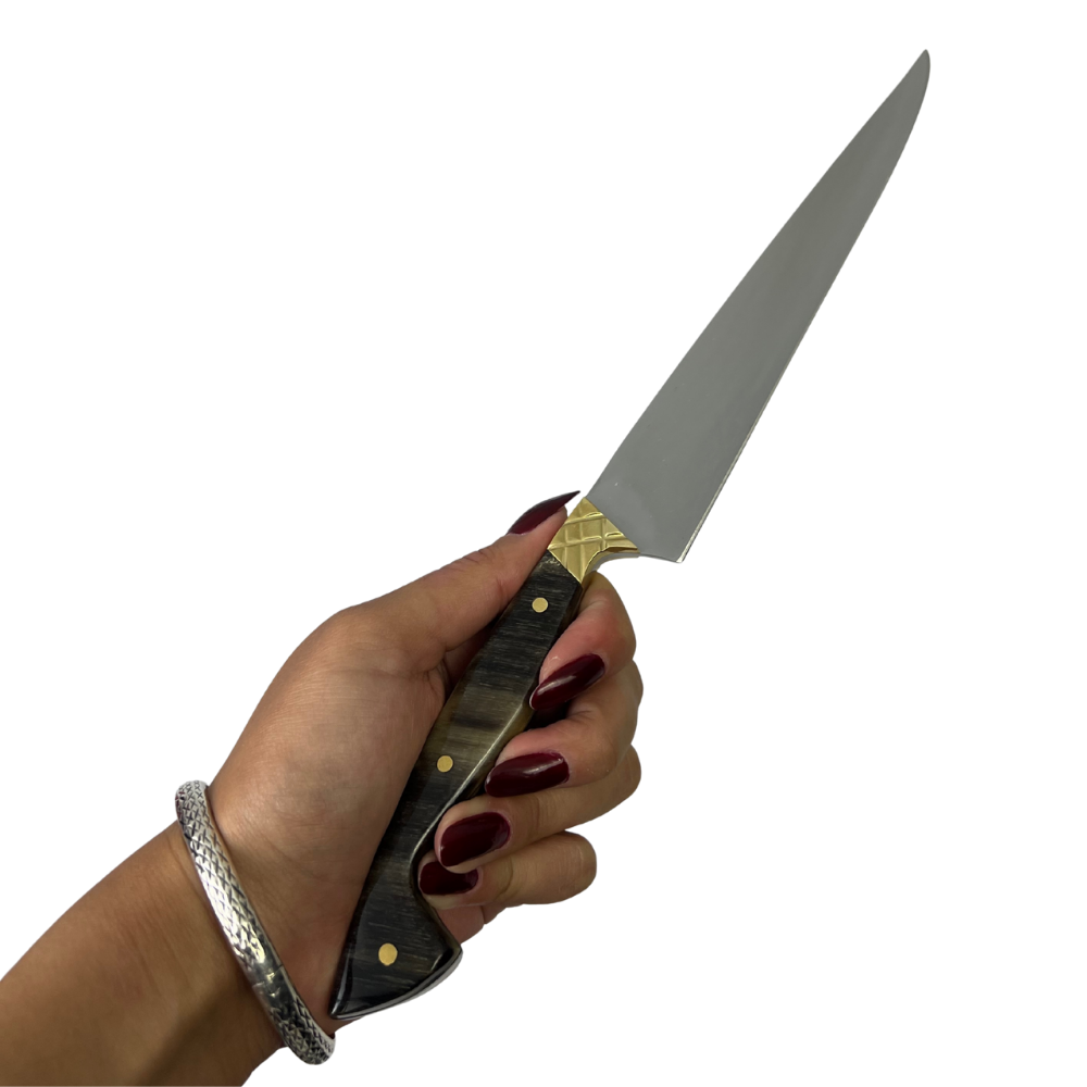 Faca Fileteira Aço Inox 420C 7 Polegadas - Cabo Full Tang -  Casco de Cavalo