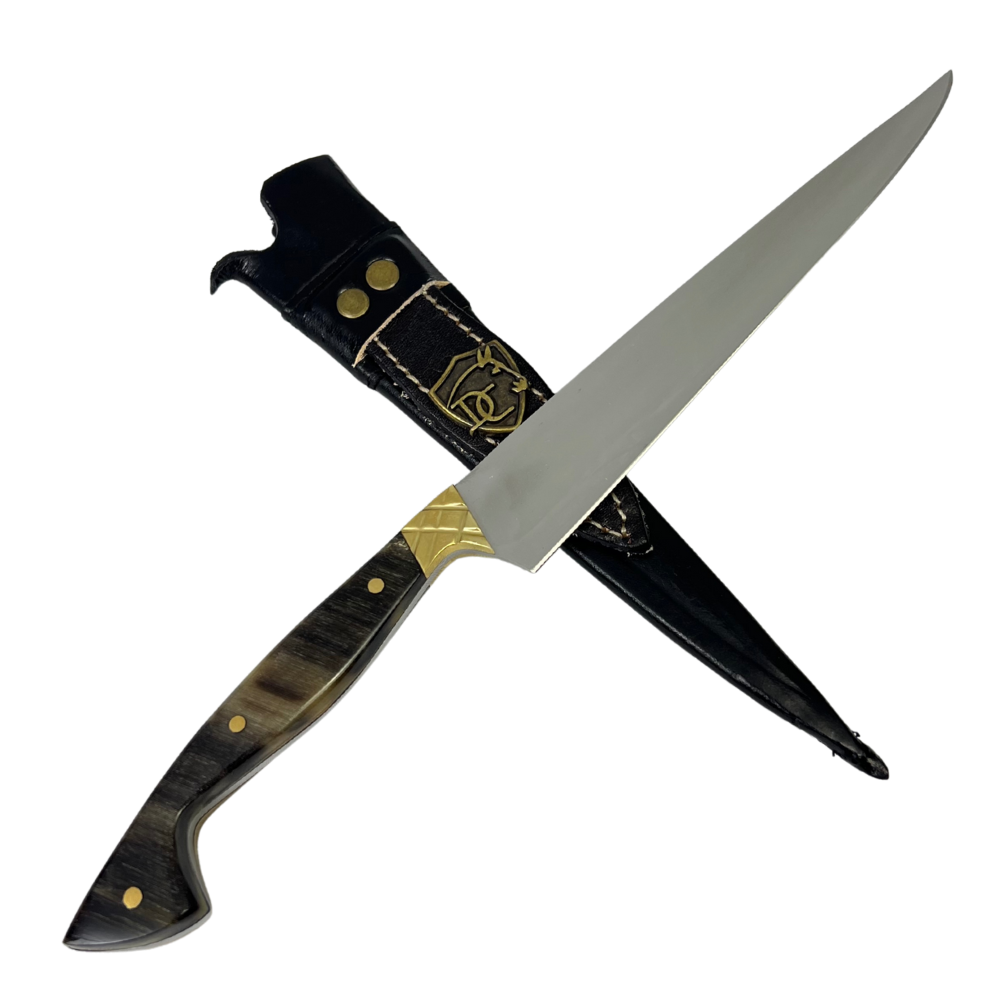 Faca Fileteira Aço Inox 420C 7 Polegadas - Cabo Full Tang -  Casco de Cavalo