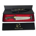 Faca de Churrasco Artesanal 8" Full Tang - Cabo Casco de Cavalo - Dorso 3mm - Pinos Remanchados