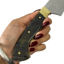 Faca Artesanal 8" Full Tang - Cabo Casco de Cavalo - Dorso 3mm - Pinos Remanchados