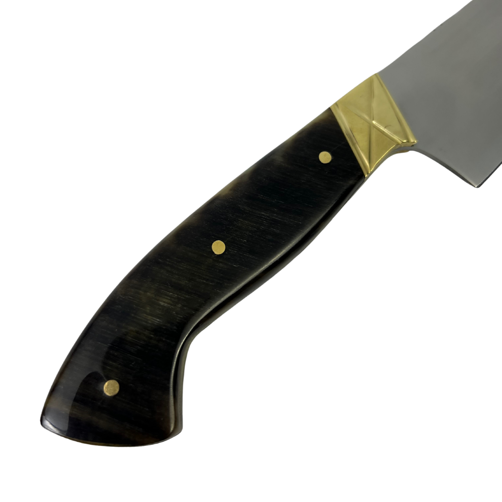 Faca Artesanal 8" Full Tang - Cabo Casco de Cavalo - Dorso 3mm - Pinos Remanchados