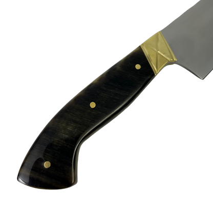 Faca Artesanal 8" Full Tang - Cabo Casco de Cavalo - Dorso 3mm - Pinos Remanchados