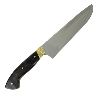 Faca Artesanal 8" Full Tang - Cabo Casco de Cavalo - Dorso 3mm - Pinos Remanchados