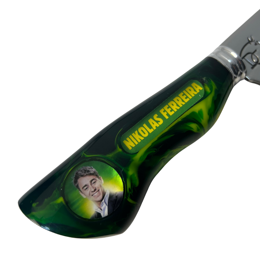 Faca Nikolas Ferreira 10" - Cabo Resina Personalizado - Acorda Brasil - Edição Especial