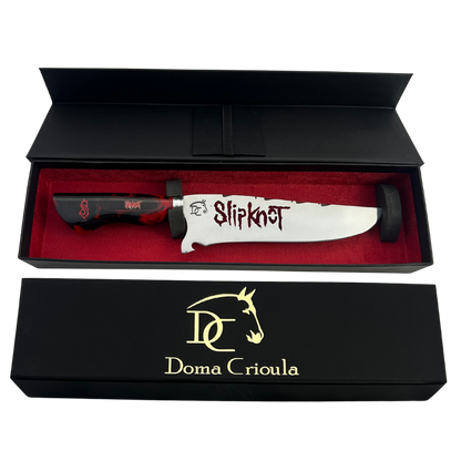 Faca Slipknot 8 Polegadas | Lâmina Vazada Temática | Cabo Resina