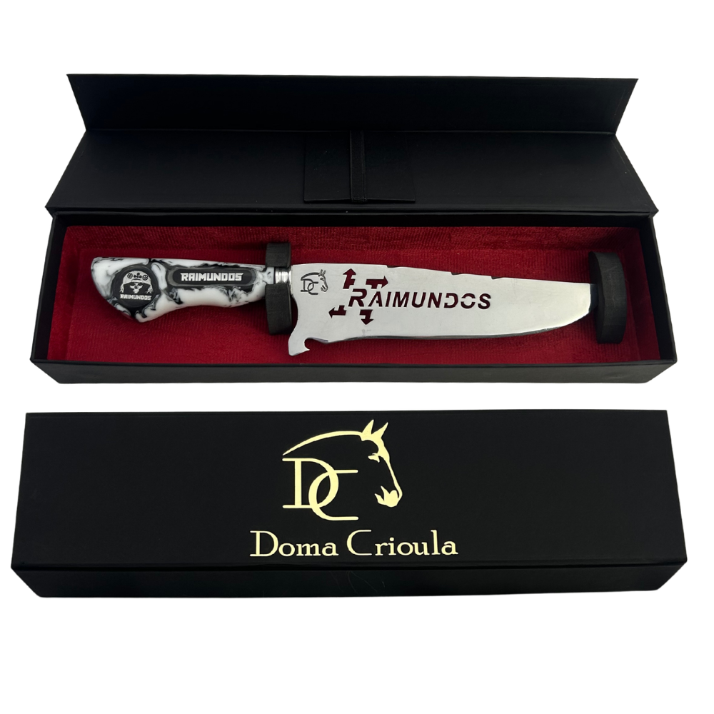 Faca Raimundos 8 Polegadas | Lâmina Vazada Forró Core | Cabo Resina