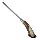 Chaira Profissional 8" (20cm) - Cabo Chifre de Cervo Legítimo - Haste Estriada - Afiador de Facas