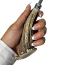 Chaira Profissional 8" (20cm) - Cabo Chifre de Cervo Legítimo - Haste Estriada - Afiador de Facas